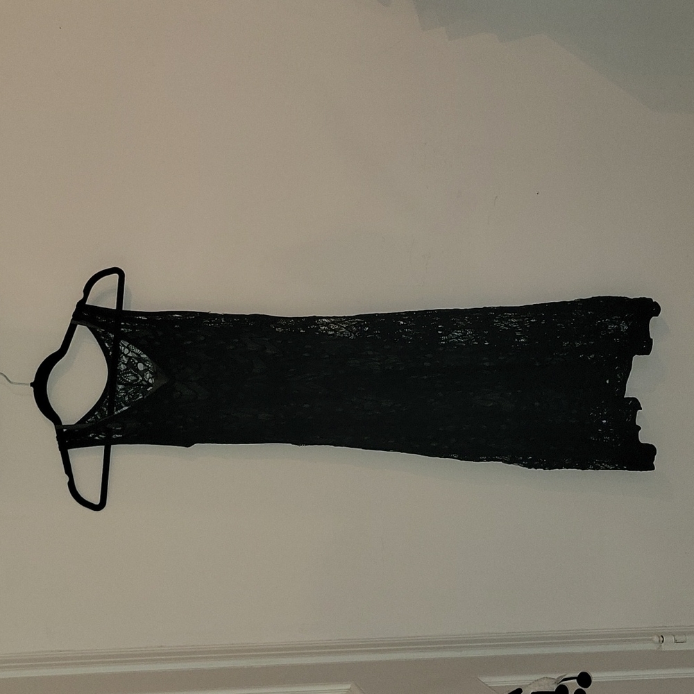 Lace dress with silk slip